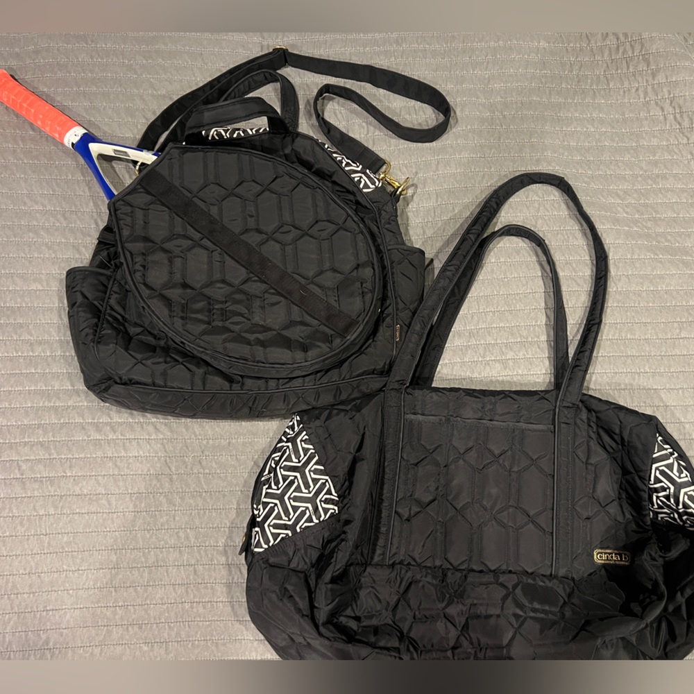 Cinda B Tennis Tote and Weekender Bag EUC 🎾